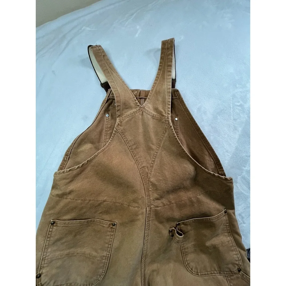 Carhartt 42 x 30 Duck Insulated Bib Overalls R27  Double Knee Union Made USA - Picture 7 of 15